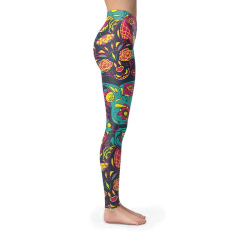 Image of Sugar Skull Leggings Cats