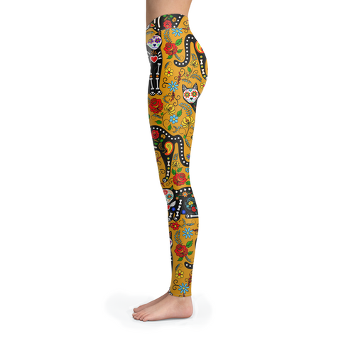 Image of Calavera Cat Leggings