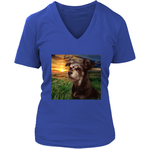 Image of Customizable Photo Ladies V-Neck Tees