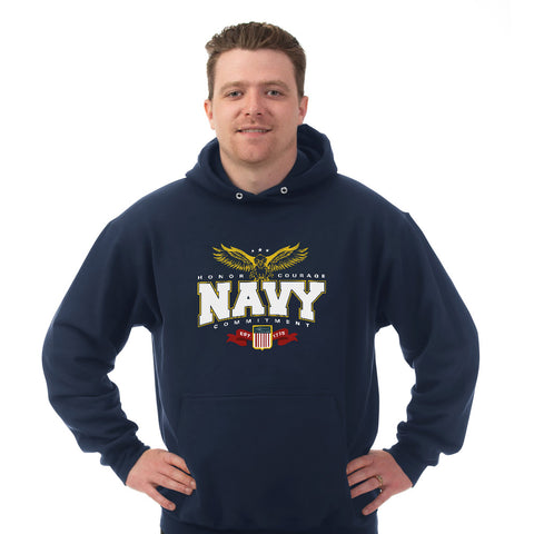 Image of Hoodie Honor Courage Navy
