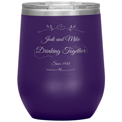 Image of Drinking Together Since Personalized Wine Tumbler
