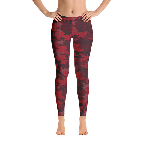 Image of Red Camo Womens Leggings