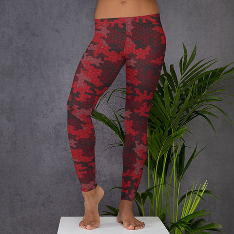 Image of Red Camo Womens Leggings