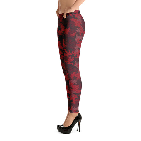 Image of Red Camo Womens Leggings
