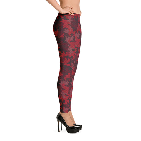 Image of Red Camo Womens Leggings