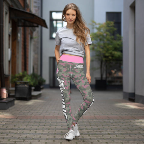 Image of Love Fishing Pink Camo Yoga Leggings