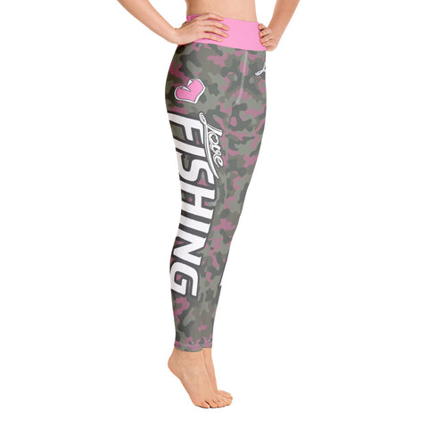 Image of Love Fishing Pink Camo Yoga Leggings