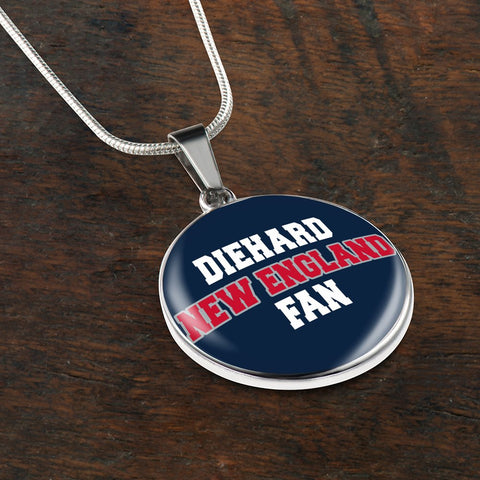 Image of Diehard New England Fan Sports Pendant Necklace Navy