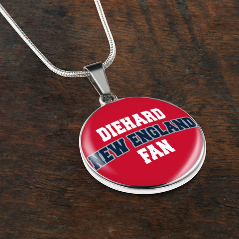 Image of Diehard New England Fan Sports Pendant Necklace Navy