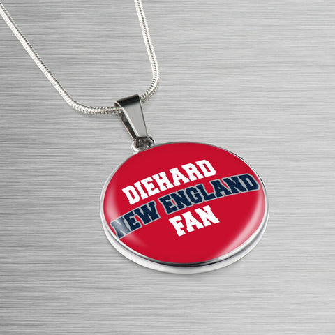 Image of Diehard New England Fan Sports Pendant Necklace Navy