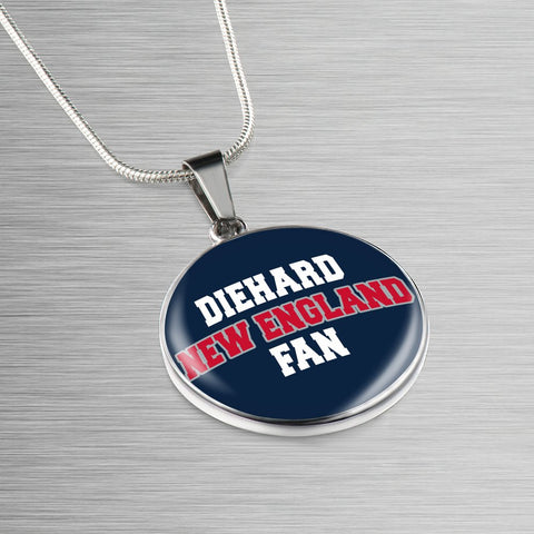 Image of Diehard New England Fan Sports Pendant Necklace Navy