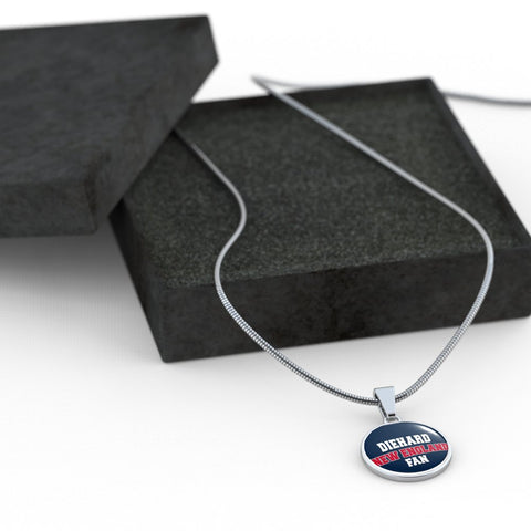 Image of Diehard New England Fan Sports Pendant Necklace Navy