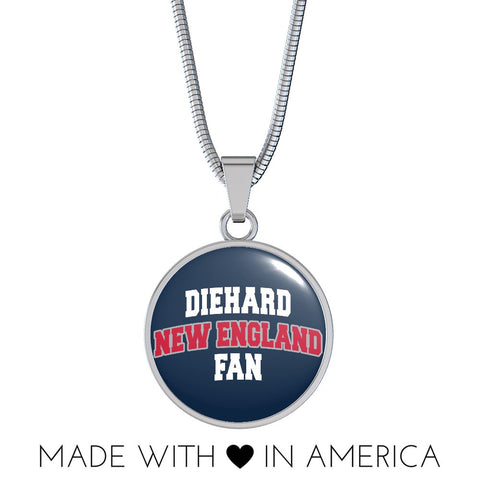 Image of Diehard New England Fan Sports Pendant Necklace Navy