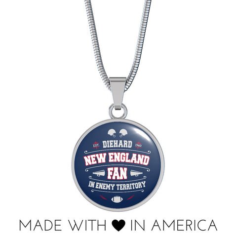 Image of Diehard New England Fan Sports Pendant Necklace Navy
