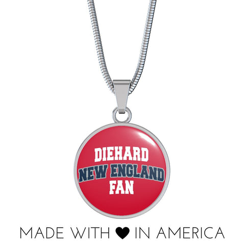 Image of Diehard New England Fan Sports Pendant Necklace Navy