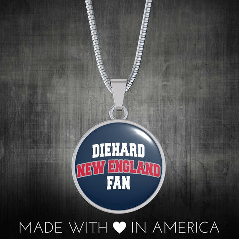 Image of Diehard New England Fan Sports Pendant Necklace Navy