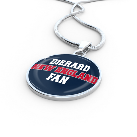Image of Diehard New England Fan Sports Pendant Necklace Navy