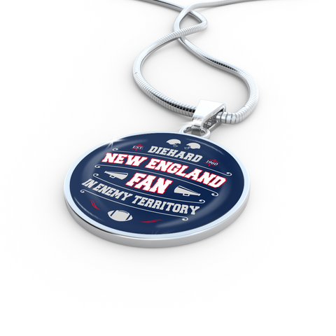 Image of Diehard New England Fan Sports Pendant Necklace Navy