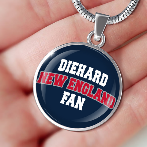 Image of Diehard New England Fan Sports Pendant Necklace Navy