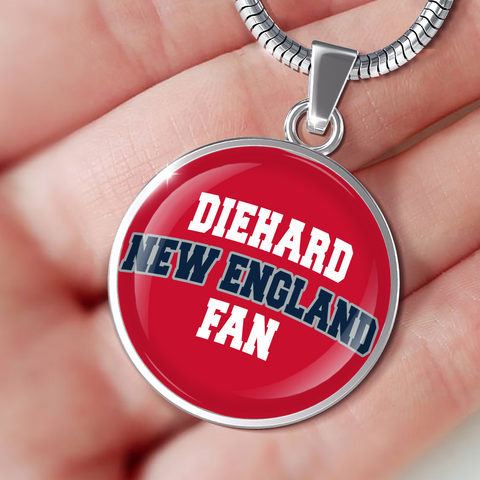 Image of Diehard New England Fan Sports Pendant Necklace Navy