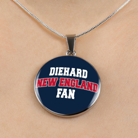 Image of Diehard New England Fan Sports Pendant Necklace Navy