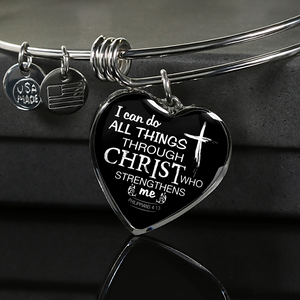Christ Heart Bangle Bracelet