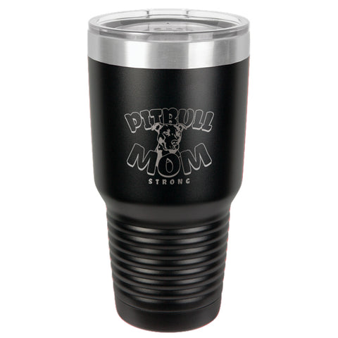 Image of Pitbull Mom Strong Stainless Steel Tumbler