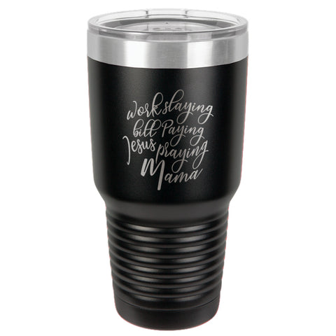 Image of Jesus Praying Mama Stainless Steel Tumbler