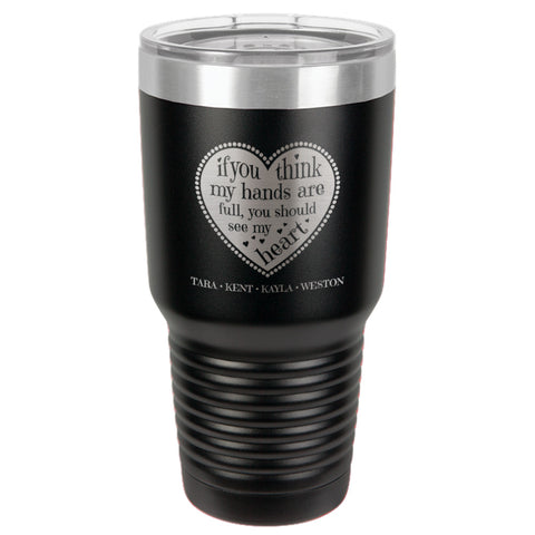 Image of Full Heart Personalized Stainless Steel Tumbler