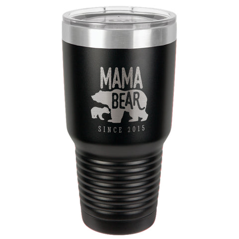 Image of Mama Bear Personalized Stainless Steel Tumbler