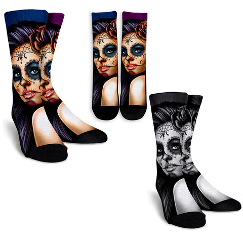 Image of Calavera Sugar Skull Crew Socks