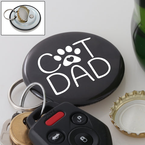 Image of Cat Dad Magnetic Bottle Opener Keychain