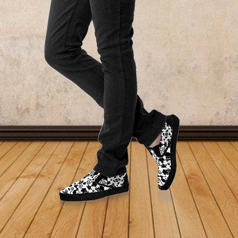 Image of Cats Slip On Shoes White Black