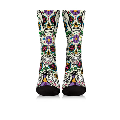 Image of Violet Sugar Skull Crew Socks