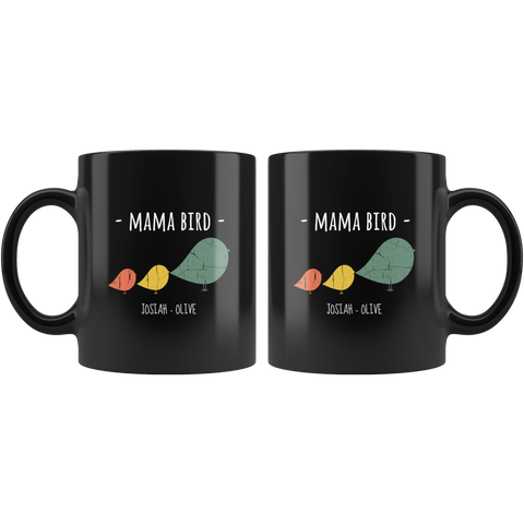 Image of Mama Bird Black Mug Josiah Olive