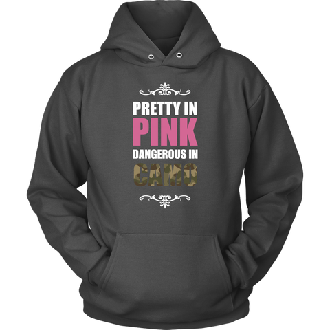 Image of Pretty In Pink Dangerous In Camo Hoodie Sweatshirt