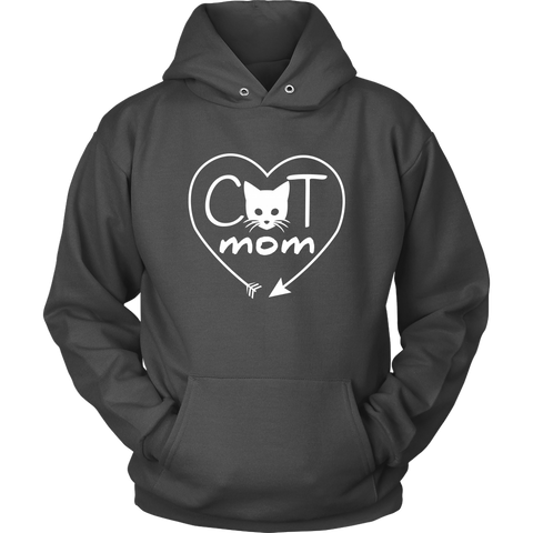 Image of Cat Mom Heart Arrow Hoodie Sweatshirt