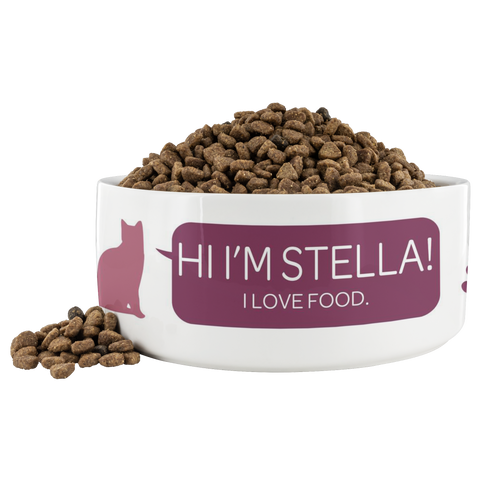 Image of Hi I'm Stella Cat Food Bowl