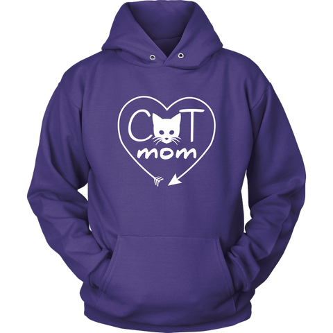 Image of Cat Mom Heart Arrow Hoodie Sweatshirt