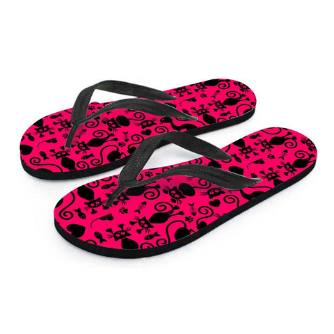 Image of Cats Flip Flops Pink