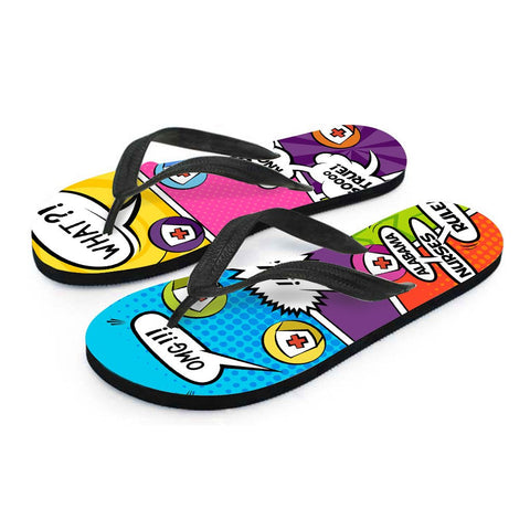 Image of Comic Alabama Nurse Flip Flops