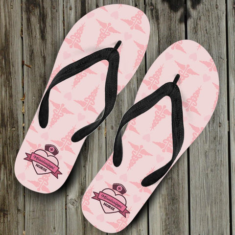 Image of Mississippi Nurse Flip Flops Pink