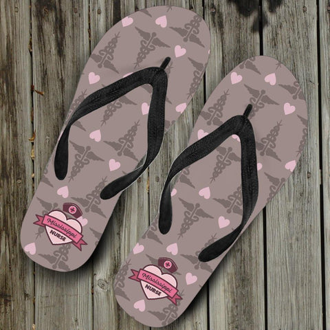 Image of Mississippi Nurse Flip Flops Rosy Brown