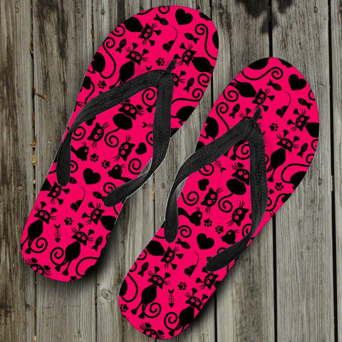 Image of Cats Flip Flops Pink