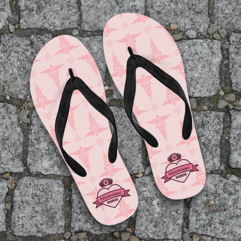 Image of Mississippi Nurse Flip Flops Pink