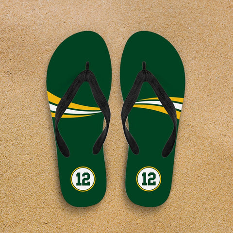 Image of Green Bay 12 Sports Flip Flops