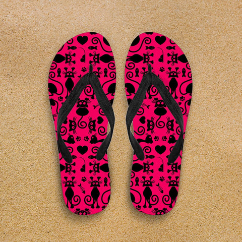 Image of Cats Flip Flops Pink