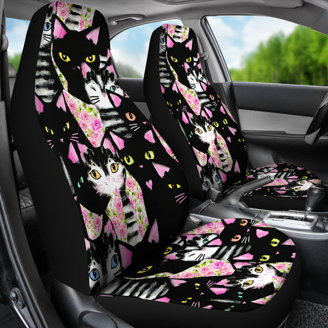 Image of Black Cats Universal Car Seat Covers
