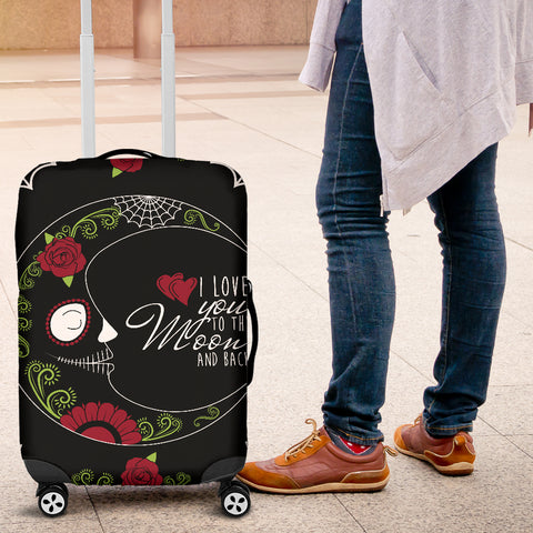 Image of Love You To The Moon Sugar Skull Luggage Cover