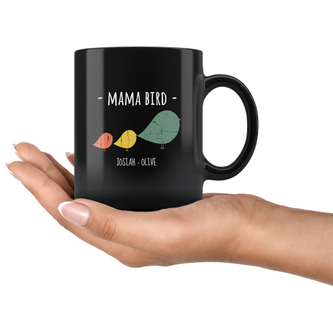 Image of Mama Bird Black Mug Josiah Olive